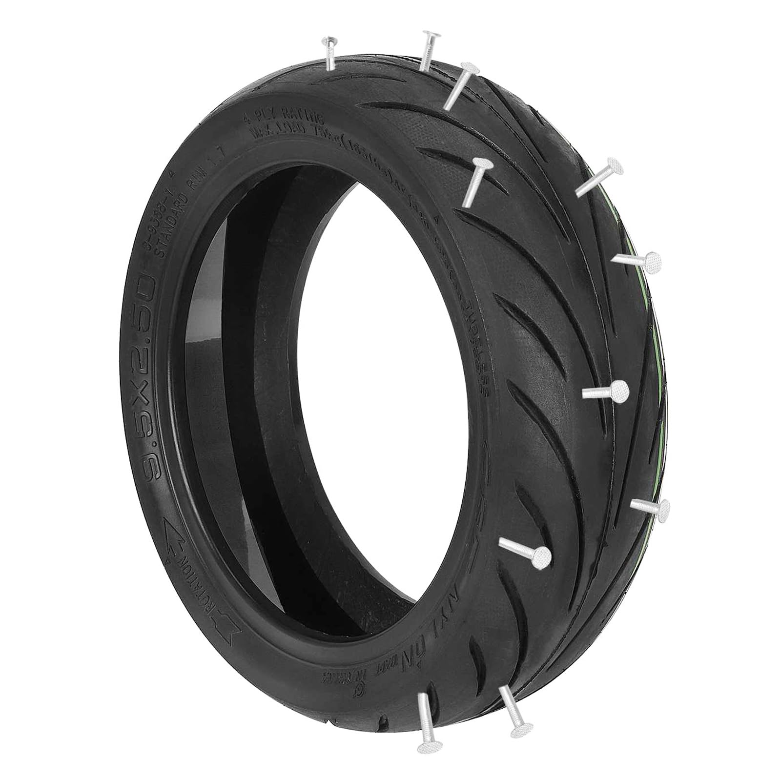 Pneumatici autoparanti da 9,5 x 2,50 pollici per NIU KQi3 Sports/Pro/Max, pneumatici senza camera da 9,5 pollici, auto-parazione, ruote di scorta con valvola (2 pezzi)