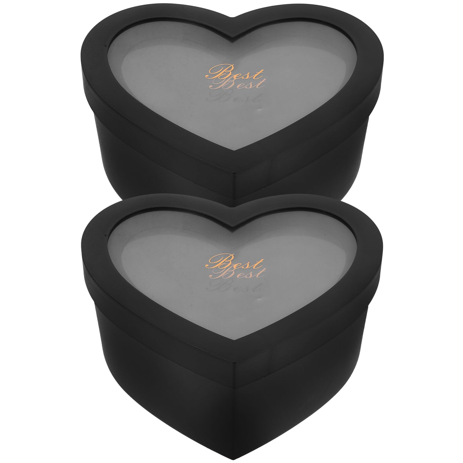 TOPPERFUN 2 Stück Herzförmige Blumen Verpackungsbox mit Fenster Papier PVC Leicht Tragbare Geschenkbox für Valentinstag und Blumenaufbewahrung