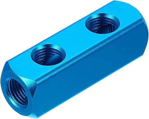 PATIKIL Air Manifold, 2 Way 5 Port PT 1/4" Aluminum