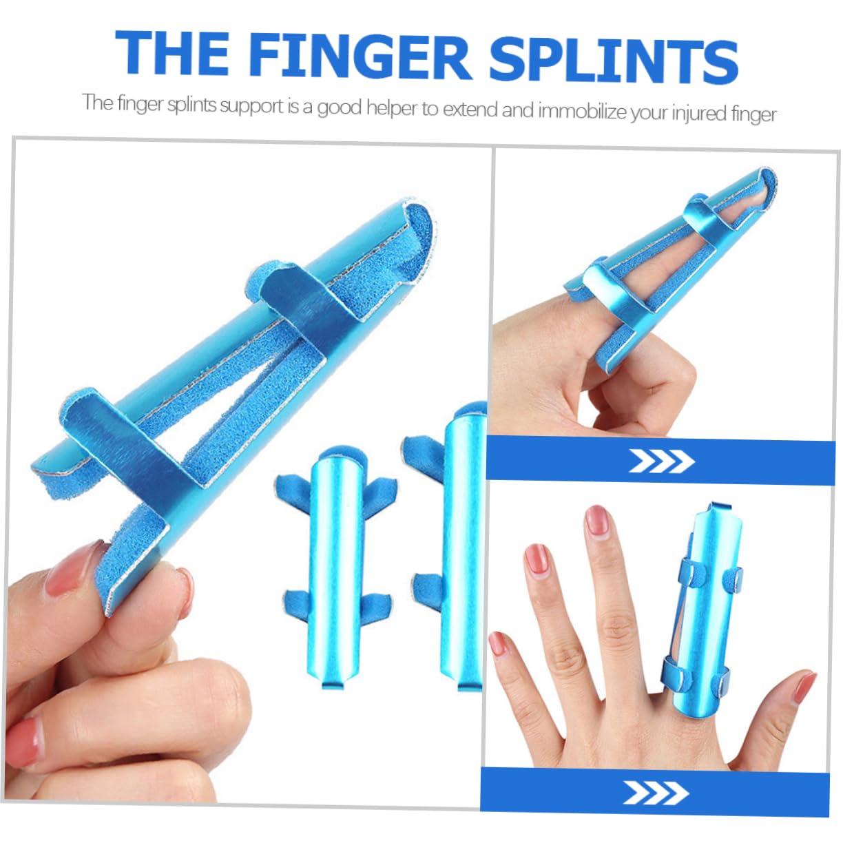 Beavorty 3pcs Splint Fixed Splint Support Plate Thumb Splint for Thumb Adjustable Splint Brace Strap Sleeves Extension Splint Blue Sponge