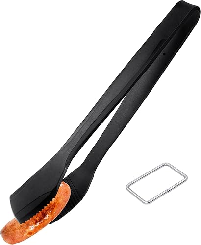 Miniatura 7 de Pinzas de cocina de silicona, abrazadera de barbacoa de silicona de acero inoxidable de alta calidad, espátula multiusos para clip de pan,