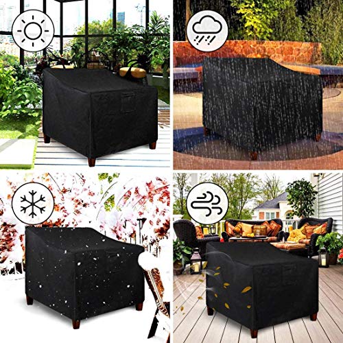 Ladyrosian Patio Chair Covers - 2 Pack 600D Heavy Duty Oxford Lounge Deep Seat Cover,100% Waterproof Patio Furniture Covers, Outdoor Chair Covers Uv All Weather Protection (Black, 35" X 38" X 31") #TOP6