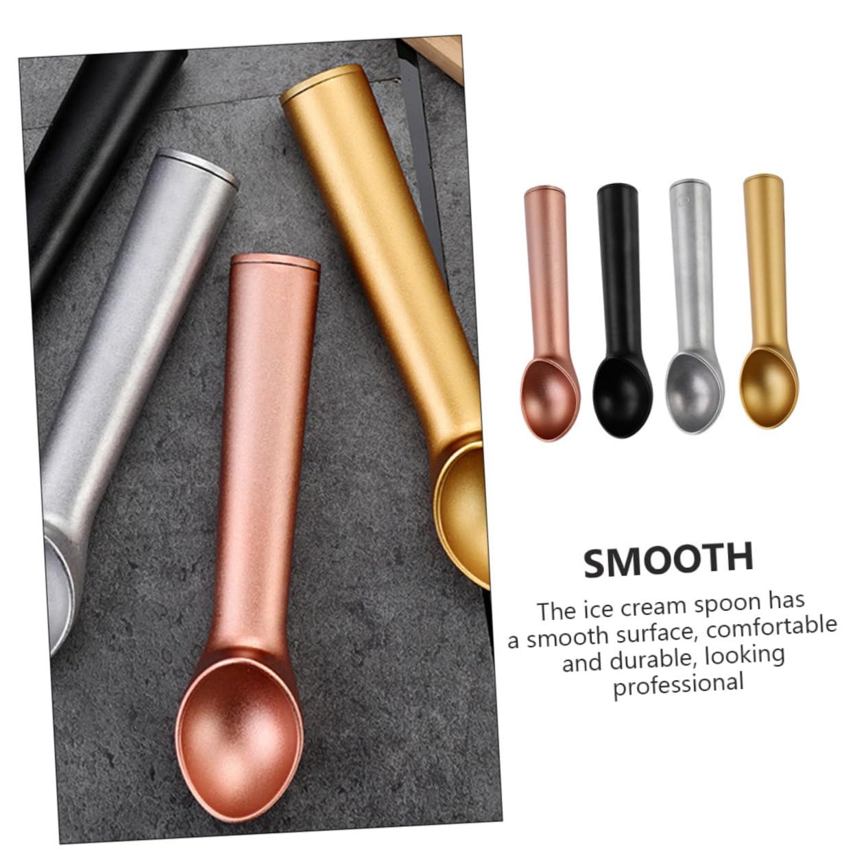 Cabilock Lot De 4 Cuillères À Glace En Aluminium Pour Un Service Facile Antiadhésives Pour La Maison Et Les Desserts