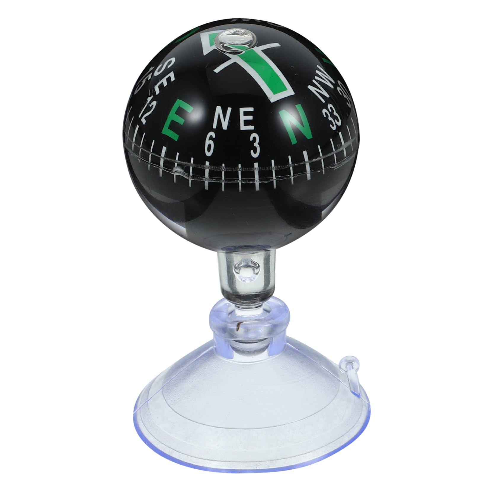 JECOMPRIS Car Guide Ball Spherical Suction Cup Dashboard Compass for Vehicle Green Mini Compass Ball