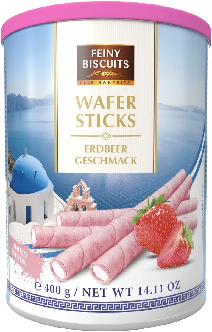 Feiny Biscuits Wafer rolls with strawberry flavoured cream 400g