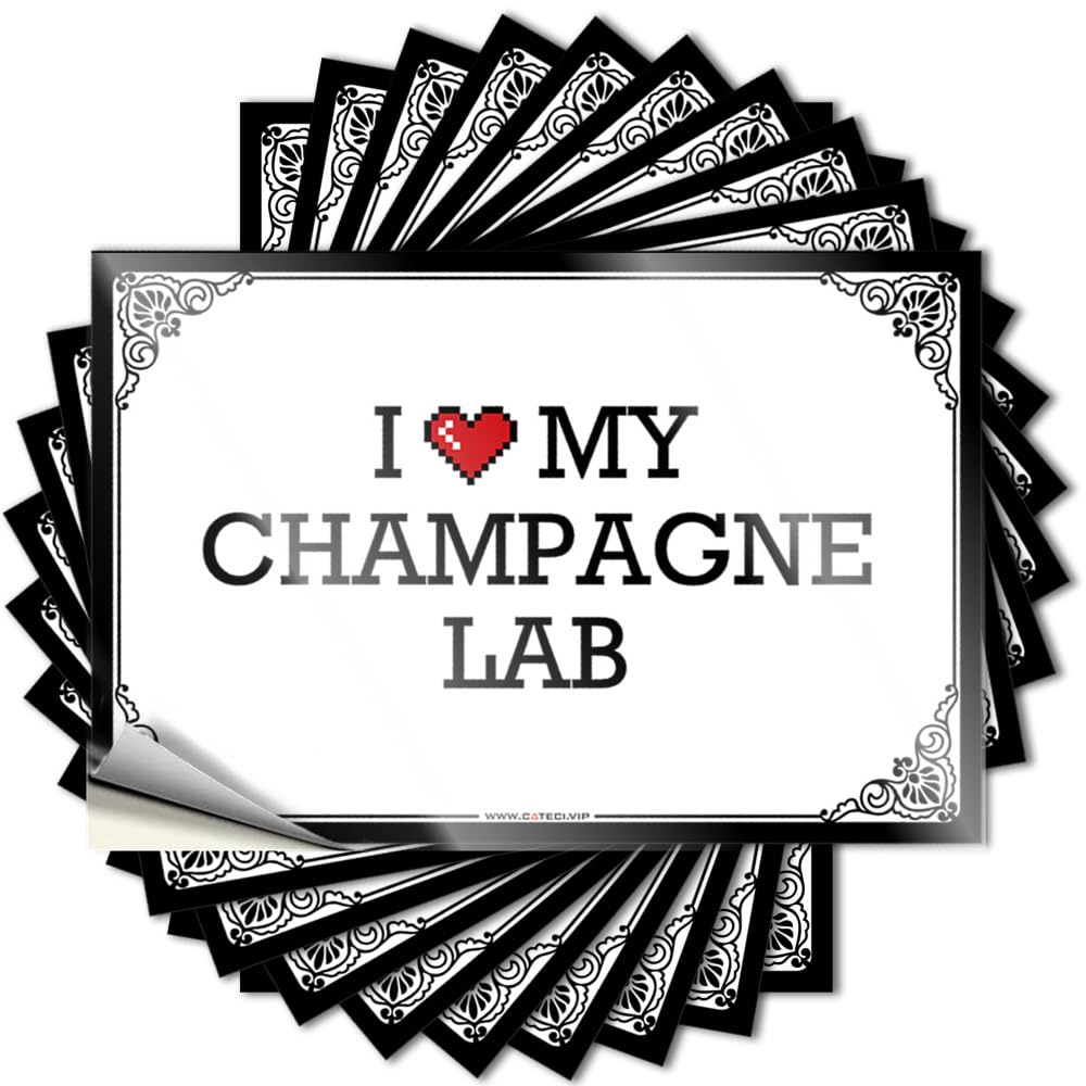 I Love My Champagne Lab Western Outdoor Camping Accessories - Sticker Helmet Removable Vinyl Decal(8X12CM)