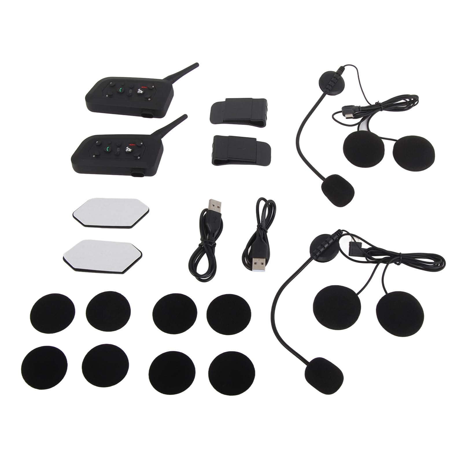 Tbest V6 Pro Intercomunicador Bluetooth para Motocicleta Interfono para 6 Conductores Comunicación Alcance de 800 Metros Bluetooth 5.1 para Casco con Tiempo de Conversación de 29 Horas (Bolsas dobles)
