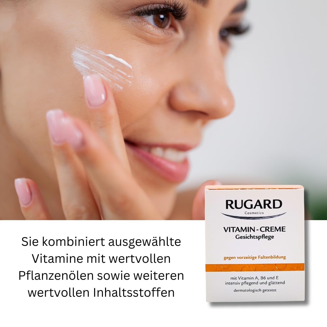 Vitamin Creme Gesichtspflege 3x 100 ml I gegen vorzeitige Faltenbildung I intensiv pflegend und glättend I Collagen, Vitamin A, Vitamin E, Vitamin B6 I Spar-Set plus Pharma-Perle givew-away