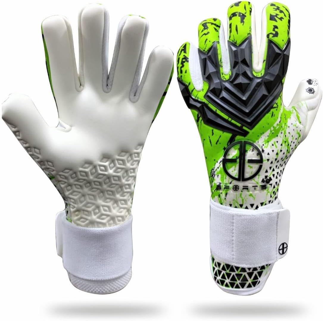Professional Youth Soccer Goalie Gloves with Sublimation | Soccer Goalkeeper Gloves Kids 3D Rubber Punch Zone Anti Slip Airprene Breathable Gusset for Kids & Adults Boys & Girls