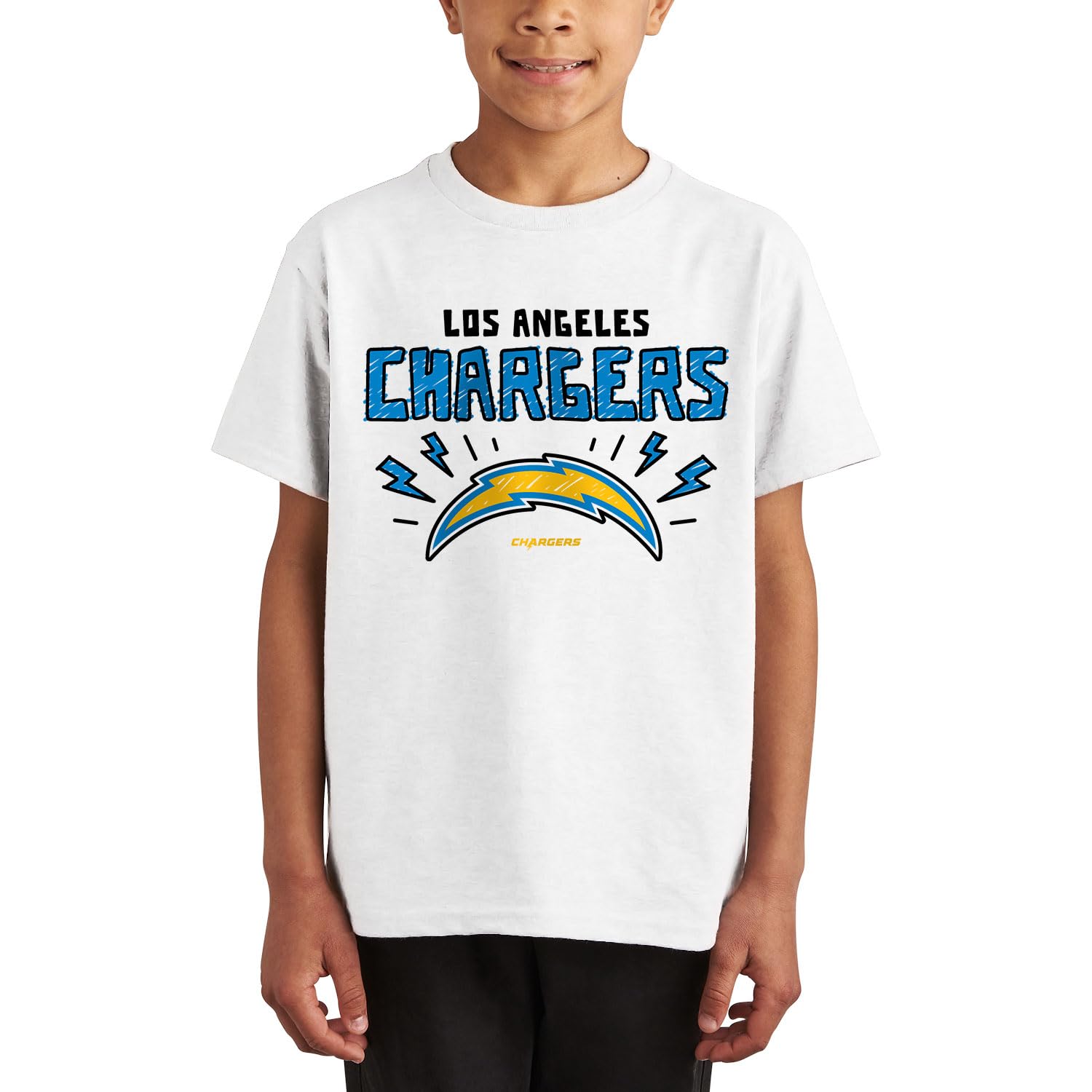Junk Food NFL - Doodle - Officially Licensed Youth Short Sleeve Fan T-Shirt for Boys & Girls