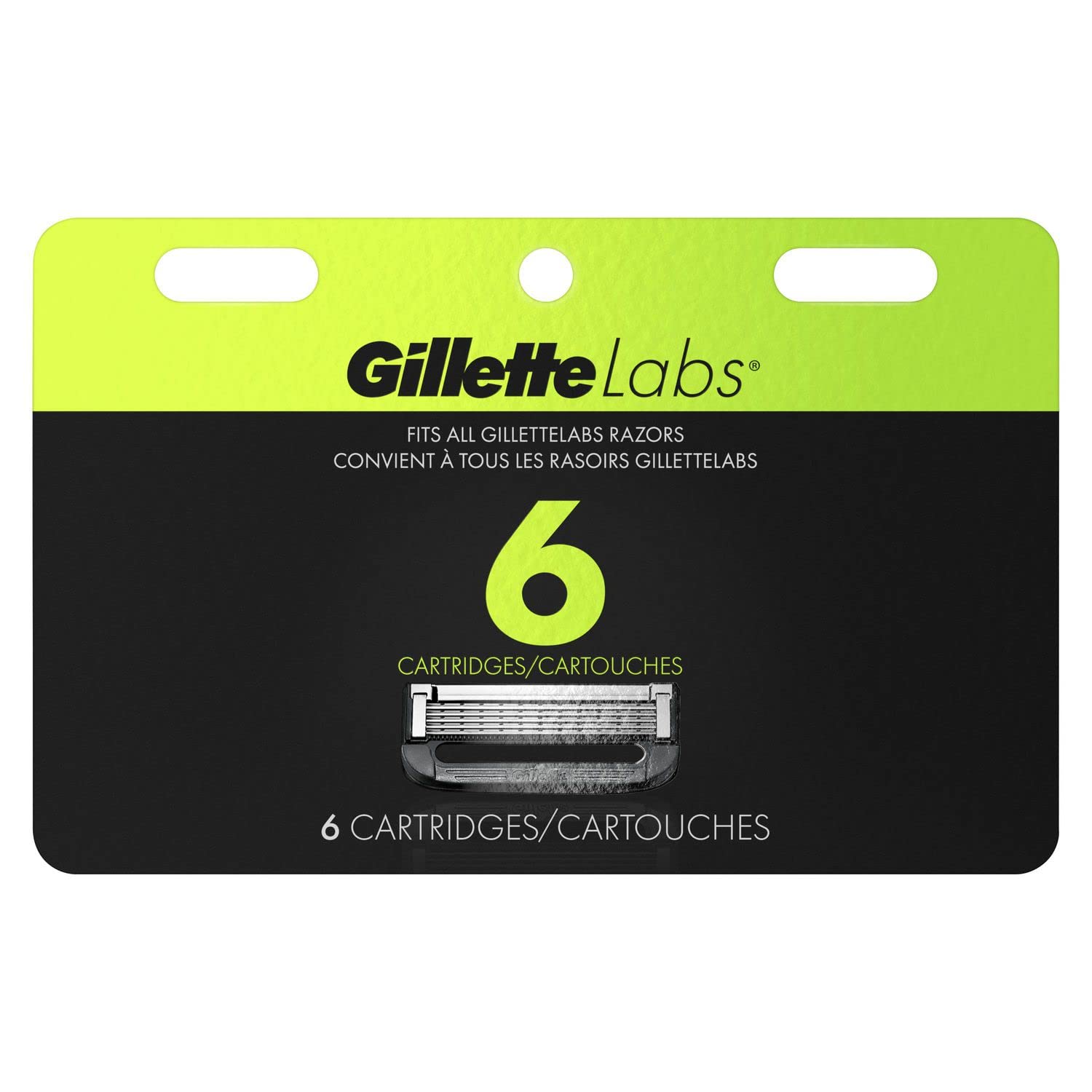 Gillette Labs Razor Blade Refill Cartridges, Compatible with Gillette Labs with Exfoliating Bar and Heated Razor, 6 Count