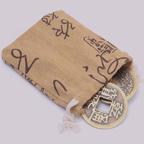 Miniatura 4 de 6 piezas de monedas chinas de Feng Shui I Ching Feng Shui encantos de Buda, moneda de buena suerte, monedas de adivinación de latón, dijes de buena