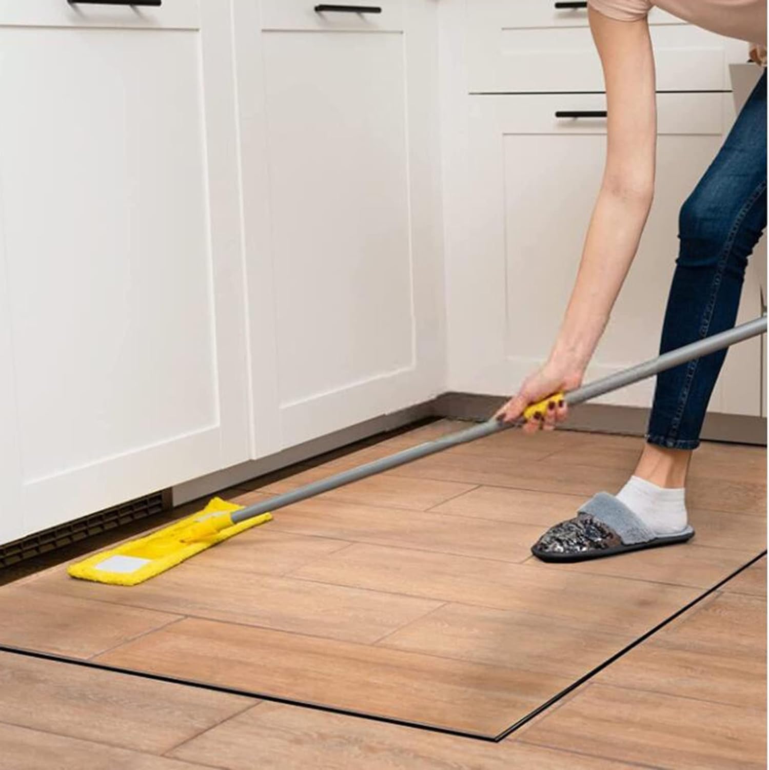 Tapis d'entrée en plastique - Tapis antidérapant en PVC imperméable pour cuisine intérieure et entrée, facile à nettoyer, 110 x 120 cm (couleur : C)