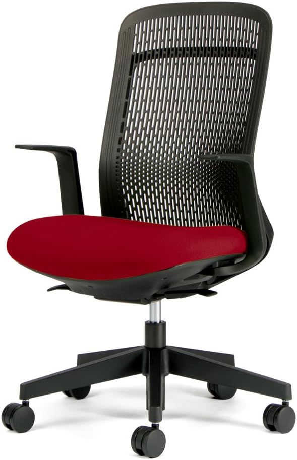 プラス デスクチェア オフィスチェア トライ Try ハイバック ブラックシェル L型肘 KB-TR61SEL レッド 39-704