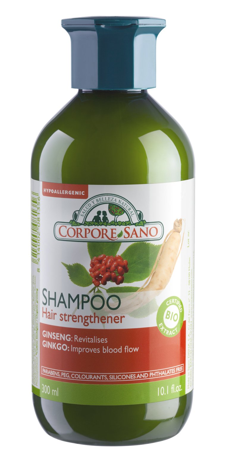 Gingseng,Ginkgo and Eleuterococus SHAMPOO-CERTIFIED ORGANIC-HYPOALLERGENIC-300 milim/10.1 FL OZ