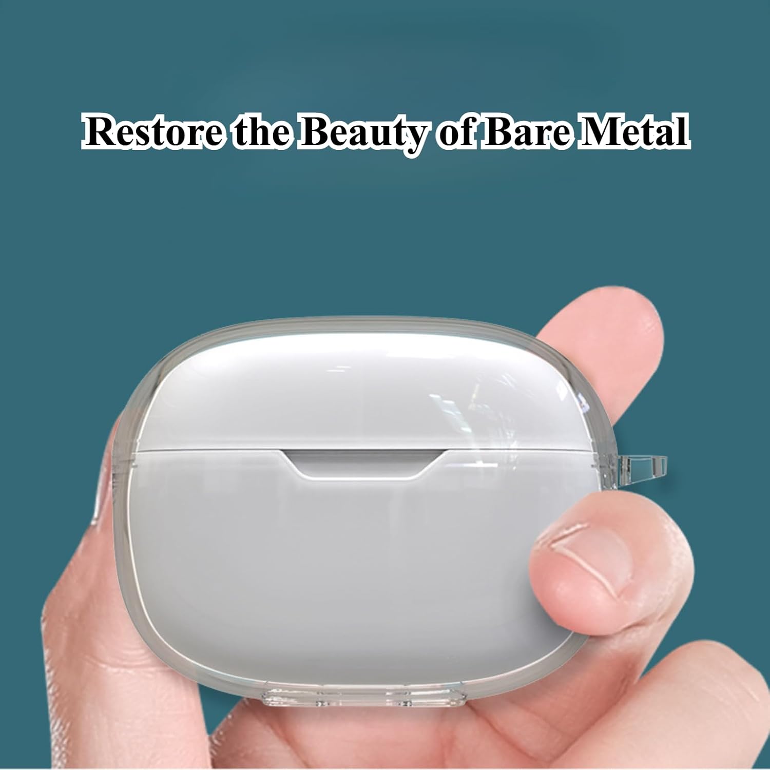 Bluetooth Headset Protective Case for JBL Wave Beam 2 Transparent TPU Drop-Proof Soft Case with Hooks image 4