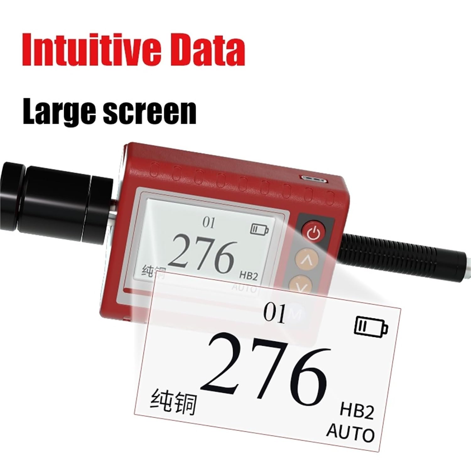 Hardness Tester, Portable Digital Leeb Hardness Tester for Metal Stainless Steel Copper Aluminum Hardness Testing Machine HL HB HRB HRC HRA for Precise Testing
