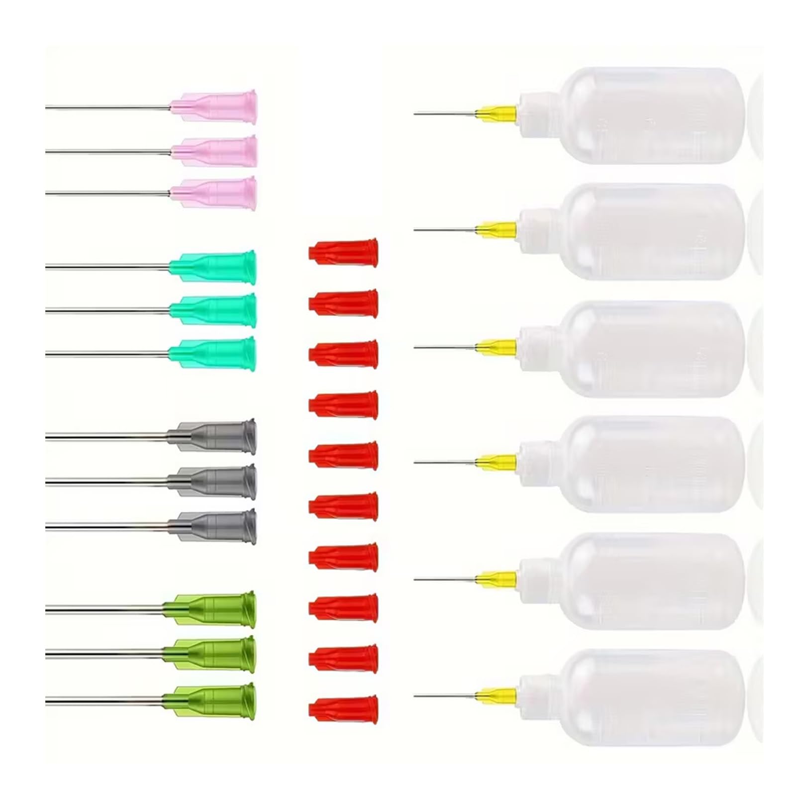 Aqvjd 34Pcs Graduated Liquid Applicator Bottle with Needle Tip Liquid Dispenser Bottle for School Lab Craft Leakproof Epoxy Dispenser