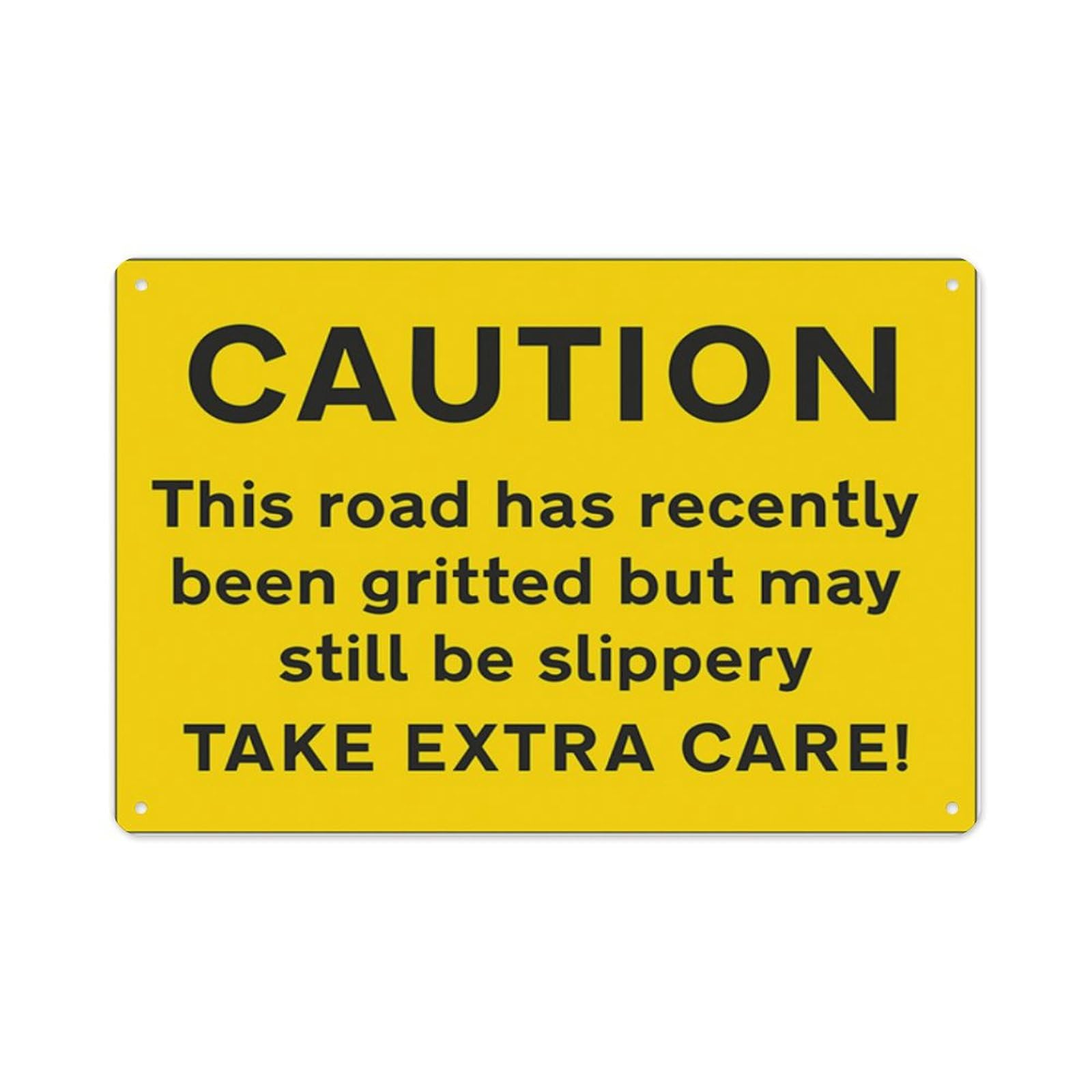 peiyeety Caution This Road Has Recently Been Gritted But May Aluminum Tin Warning Signs For Home Outdoor Garden 8X12 Inches