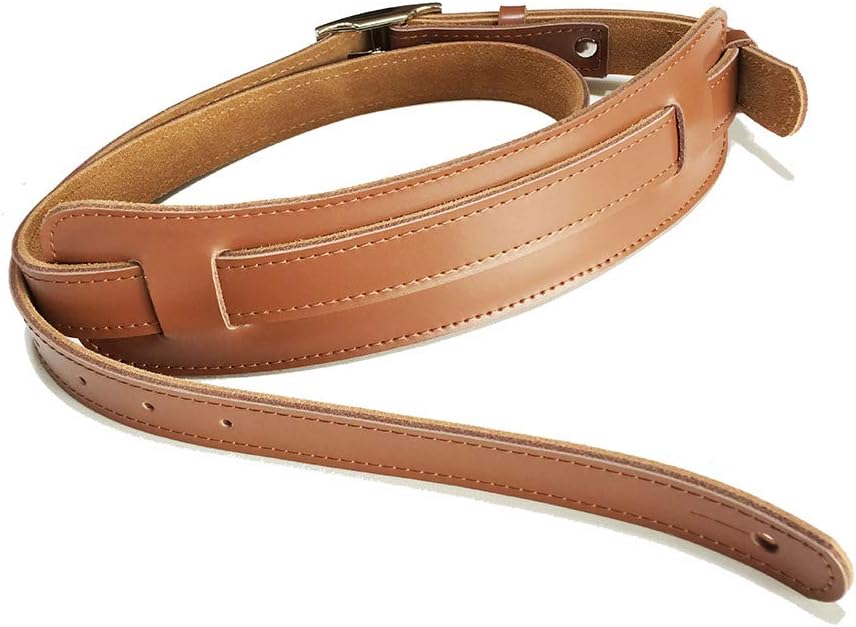 Leather Electric Guitar Strap Belt Shoulder Pad Adjustable Vintage Guitar Straps Durable Leather with Metal Buckle