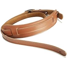 Leather Electric Guitar Strap Belt Shoulder Pad Adjustable Vintage Guitar Straps Durable Leather with Metal Buckle