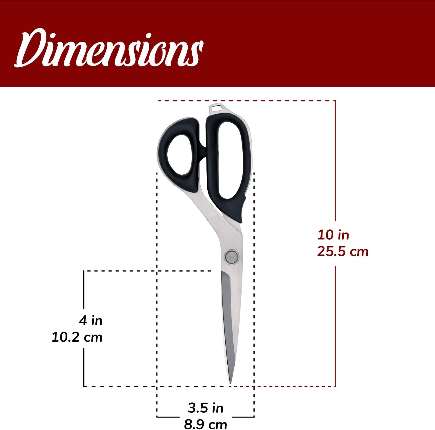 JubileeYarn Japanese Style Fabric Scissors - 10" Black - 1 Scissor
