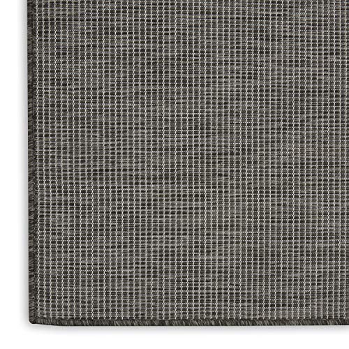 Nourison Positano Indoor/Outdoor Charcoal 6' X 9' Area Rug, Easy Cleaning, Non Shedding, Bed Room, Living Room, Dining Room, Backyard, Deck, Patio (6X9) #TOP6