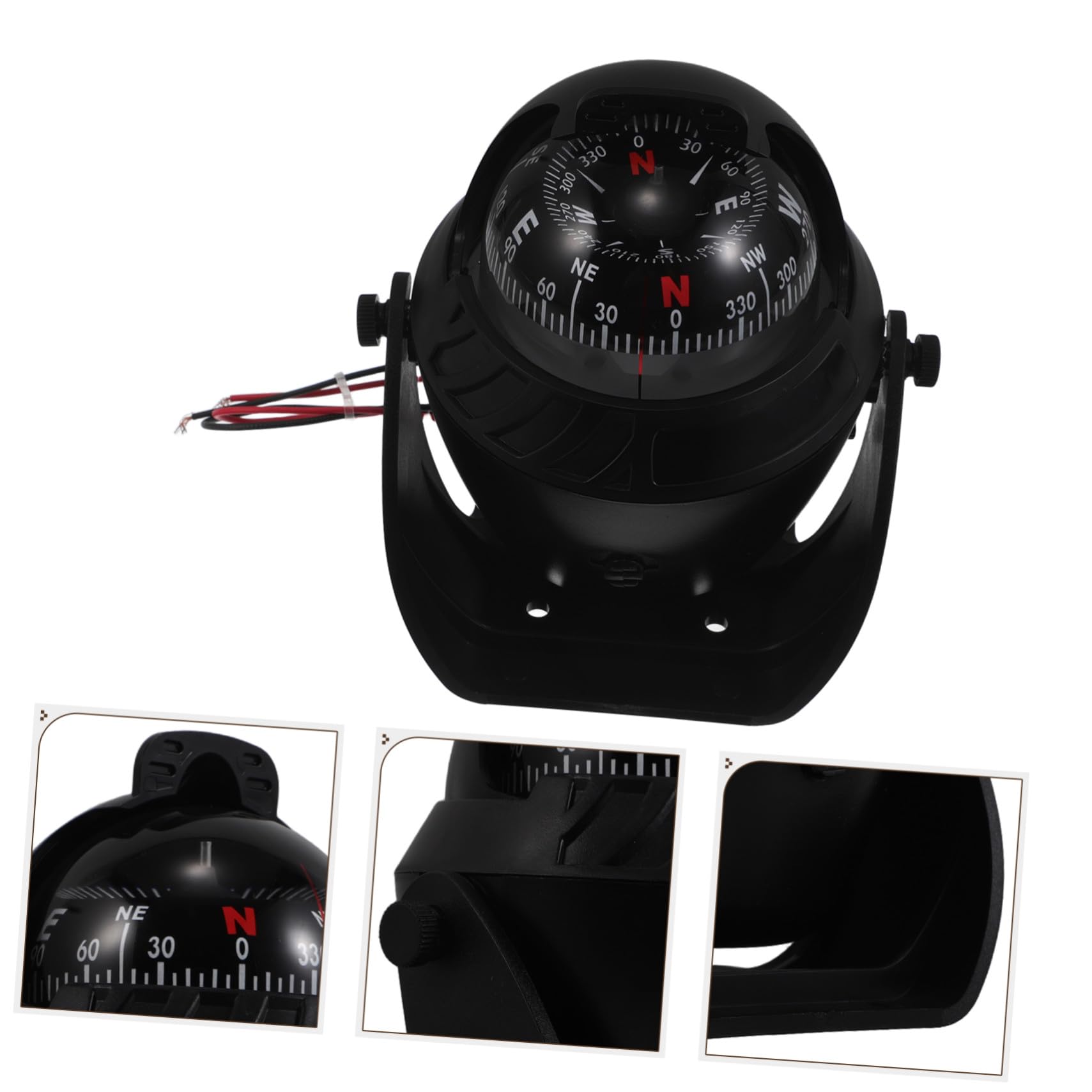 PRETYZOOM Brújula para Salpicadero de Coche Brújula de Navegación con Luz Nocturna LED Accesorio para Coche Moto Todoterreno y Exploración al Aire