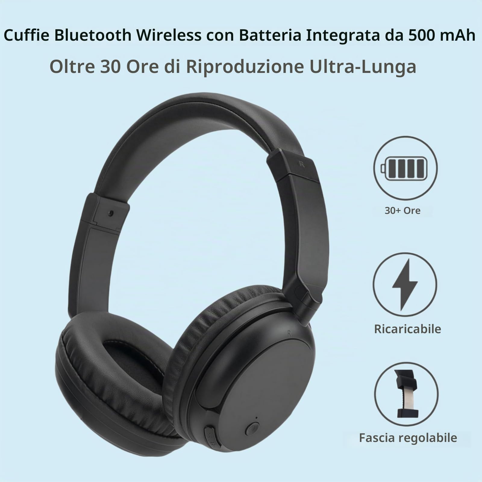 PROW Cuffie Bluetooth 5.3 Over-Ear con Funzione Radio, Cuffie TV Senza Fili Leggere per Anziani, 30 Ore di Riproduzione, Supporto Uscita Audio Coassiale Ottica RCA AUX USB