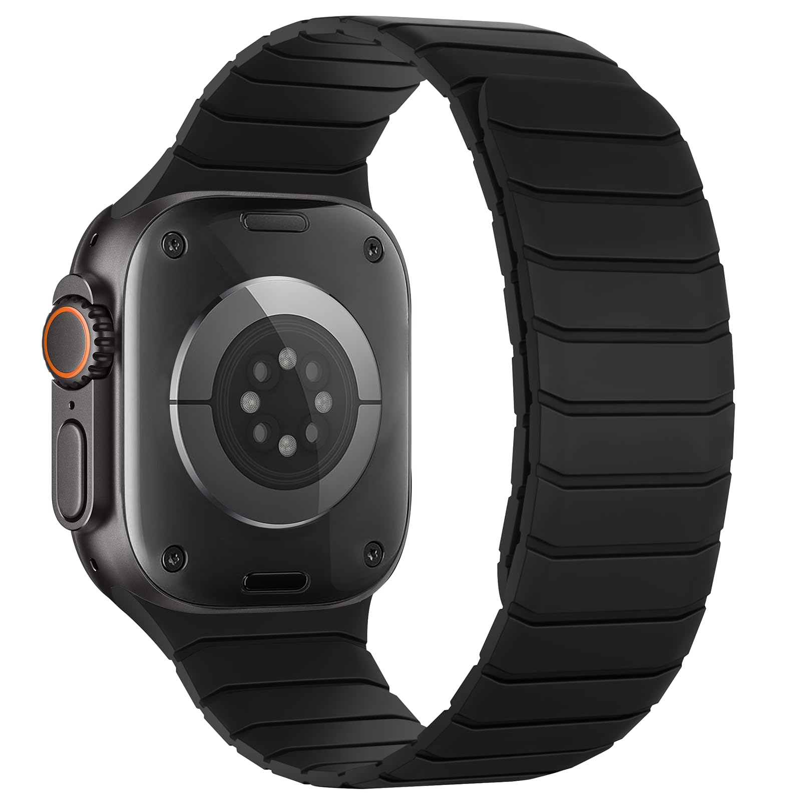Sixmoat Cinturino Magnetico in Silicone Compatibile con Apple Watch 49mm 46mm 45mm 44mm 42mm per Uomo e Donna, Cinturini Sportivo e Leggero per Ultra SE Series 10 9 8 7 6 5 4 3, Nero