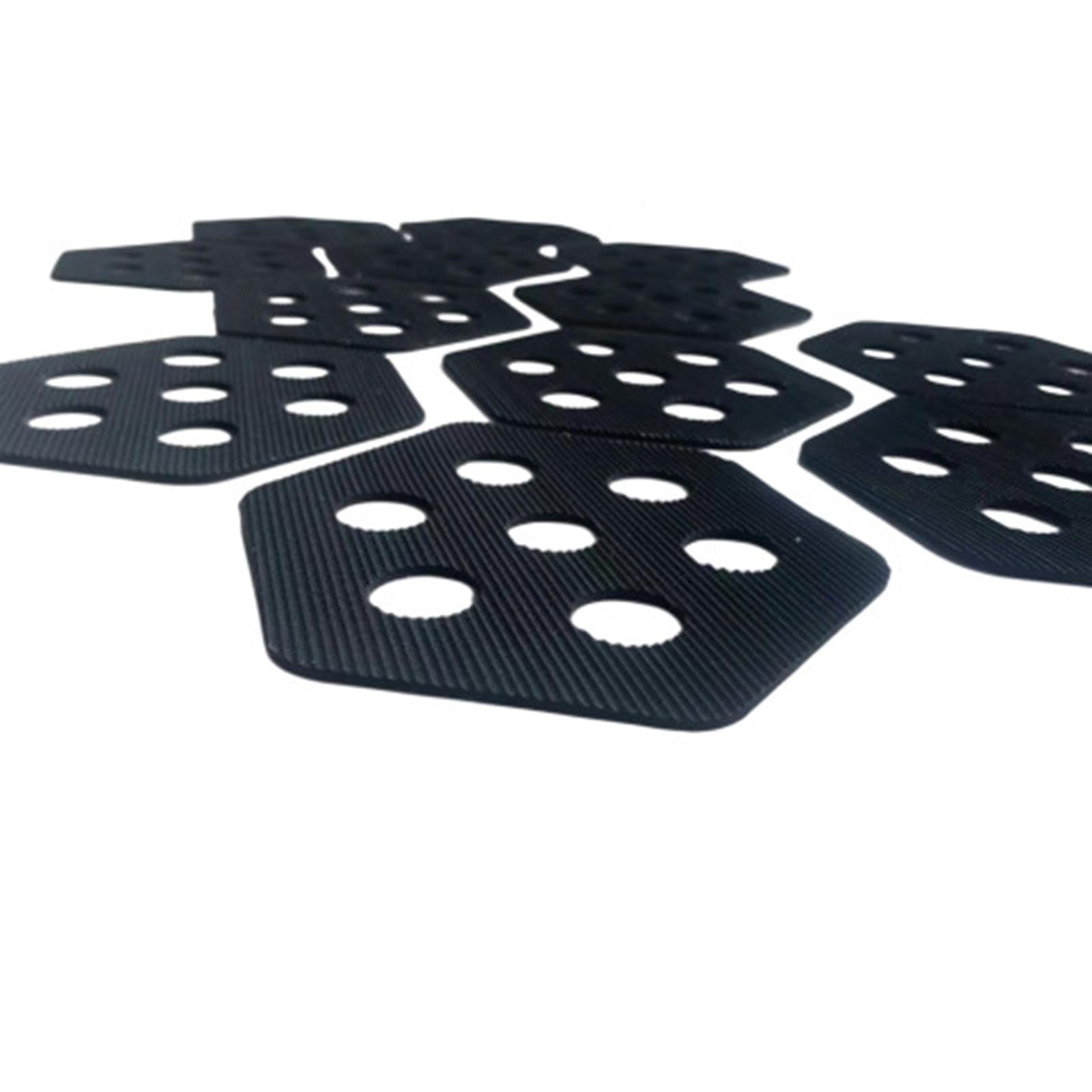 QSTDGVPW 12 Pieces Hexagon Surfboard Pads Non Slip Mat Surfing Padding Deck Grips Deck Pads for Paddle Board Shortboards Kiteboards, Black