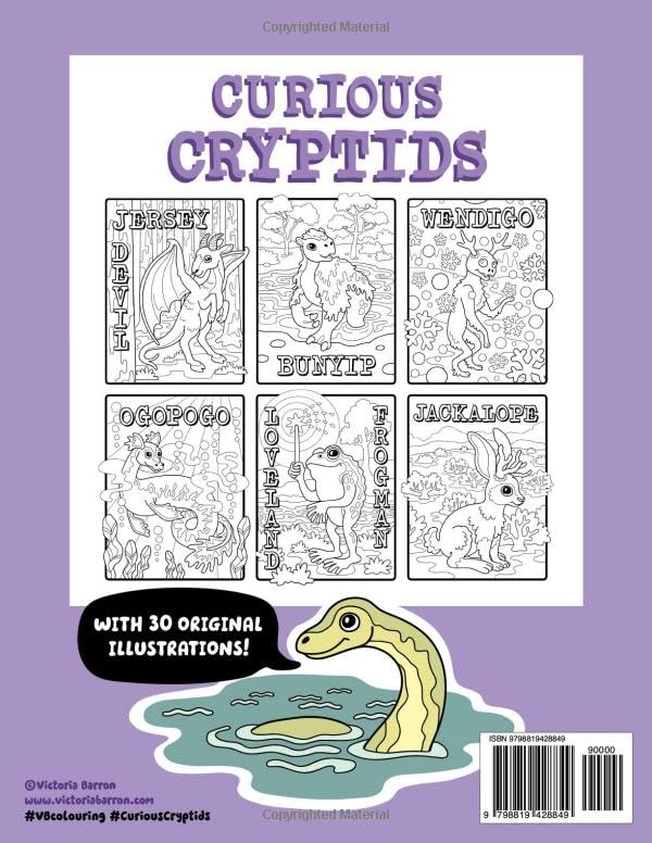 CURIOUS CRYPTIDS - Easy Colouring Book (For Kids and Adults) - Image 2