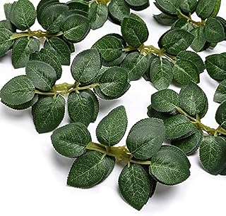 N&T NIETING Artificial Rose Leaves, 50Pcs Fake Leaves Green Artificial Leaves for Wedding Party Flowers Roses Vine Garland DIY Crafts Supplies