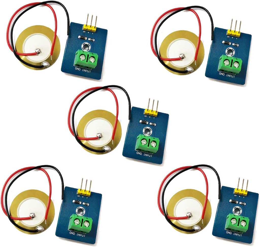 HiLetgo 5pcs Piezoelectric Sensor Analog Ceramic Vibration Sensor Module Piezoelectricity for Arduino DIY KIT