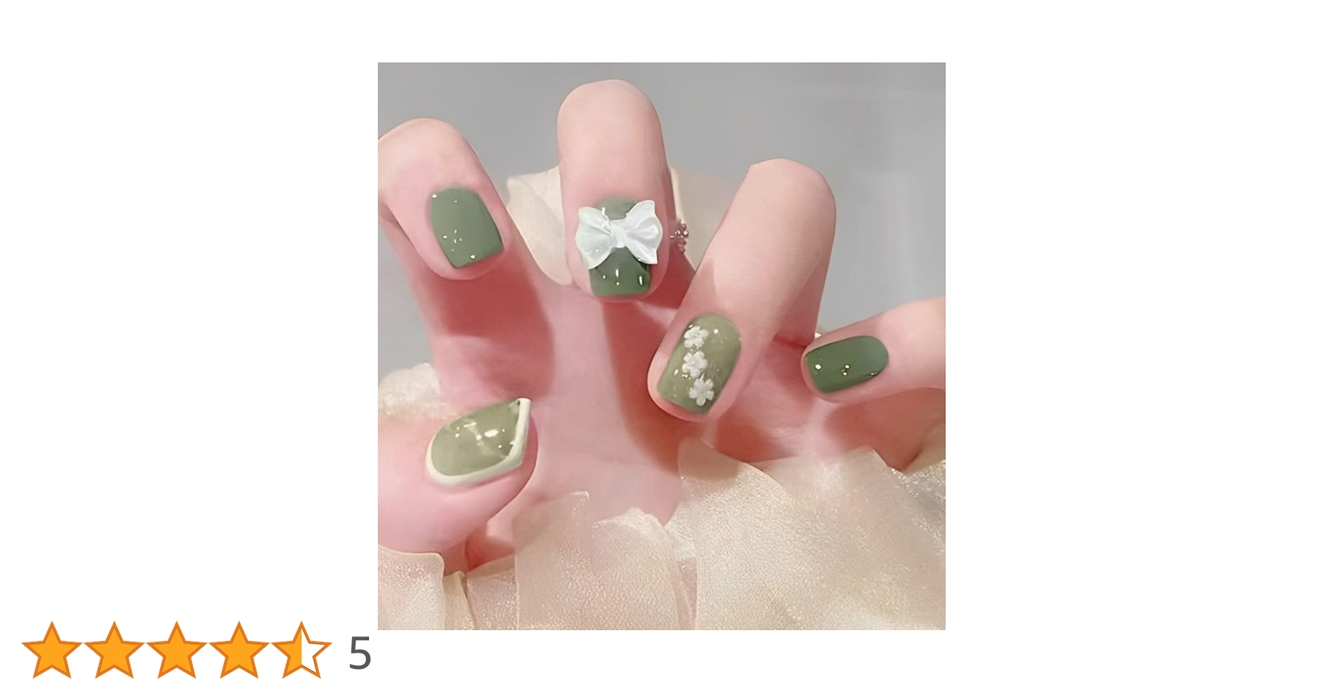 Amazon | Liberte555 ネイルチップ 緑 グリーン シール 韓国 付け爪