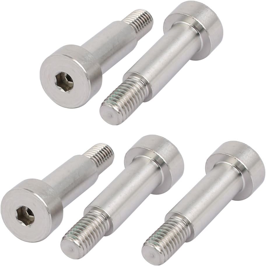 uxcell 304 Stainless Steel Hex Socket Shoulder Bolt 10mm Shoulder Dia 25mm Shoulder Length M8 Thread 5pcs