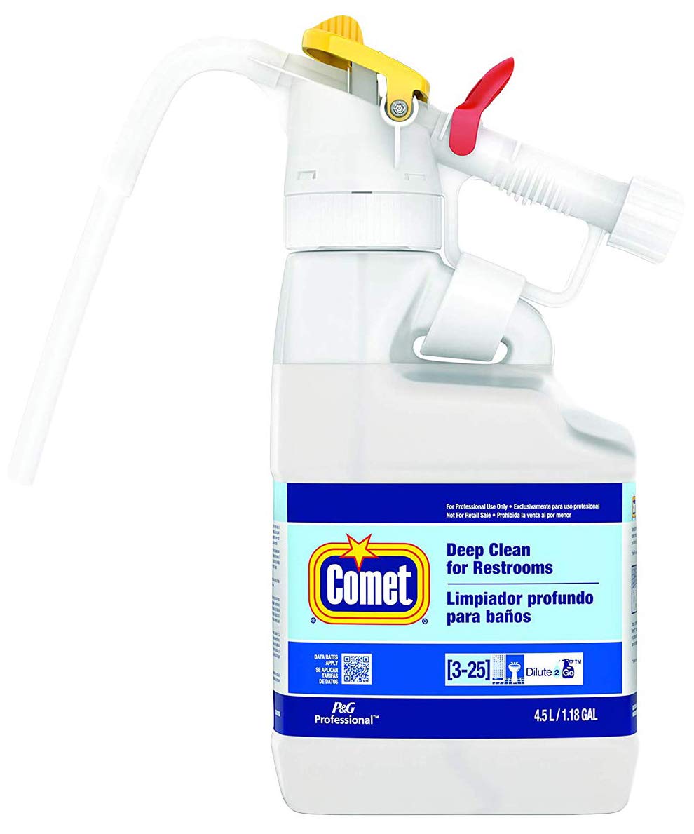Comet Professional Deep Clean For Restrooms, Dilute2Go, 1.18 Gallon (4.5 Liters)