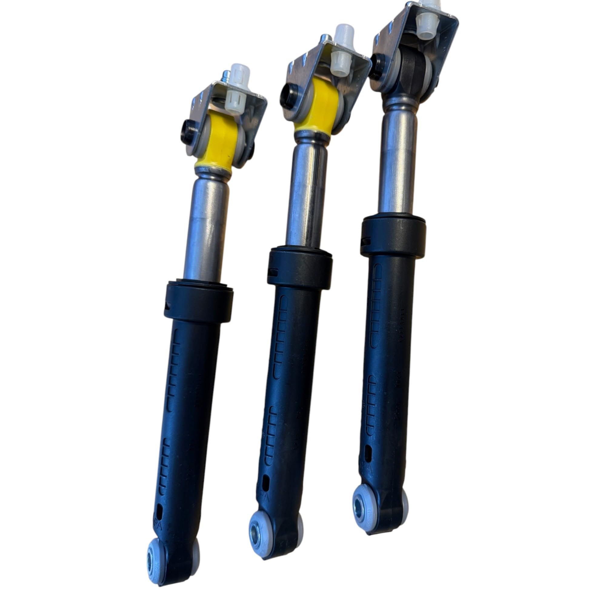 SUSPA RD18 Stoßdämpfer 3er Set passend für Miele Waschmaschine – Ersatz für 9850882, 9850883, 9850884, 9850885 – Waschmaschinen Dämpfer schwarz/gelb – Vibrationsdämpfer & Schwingungsdämpfer
