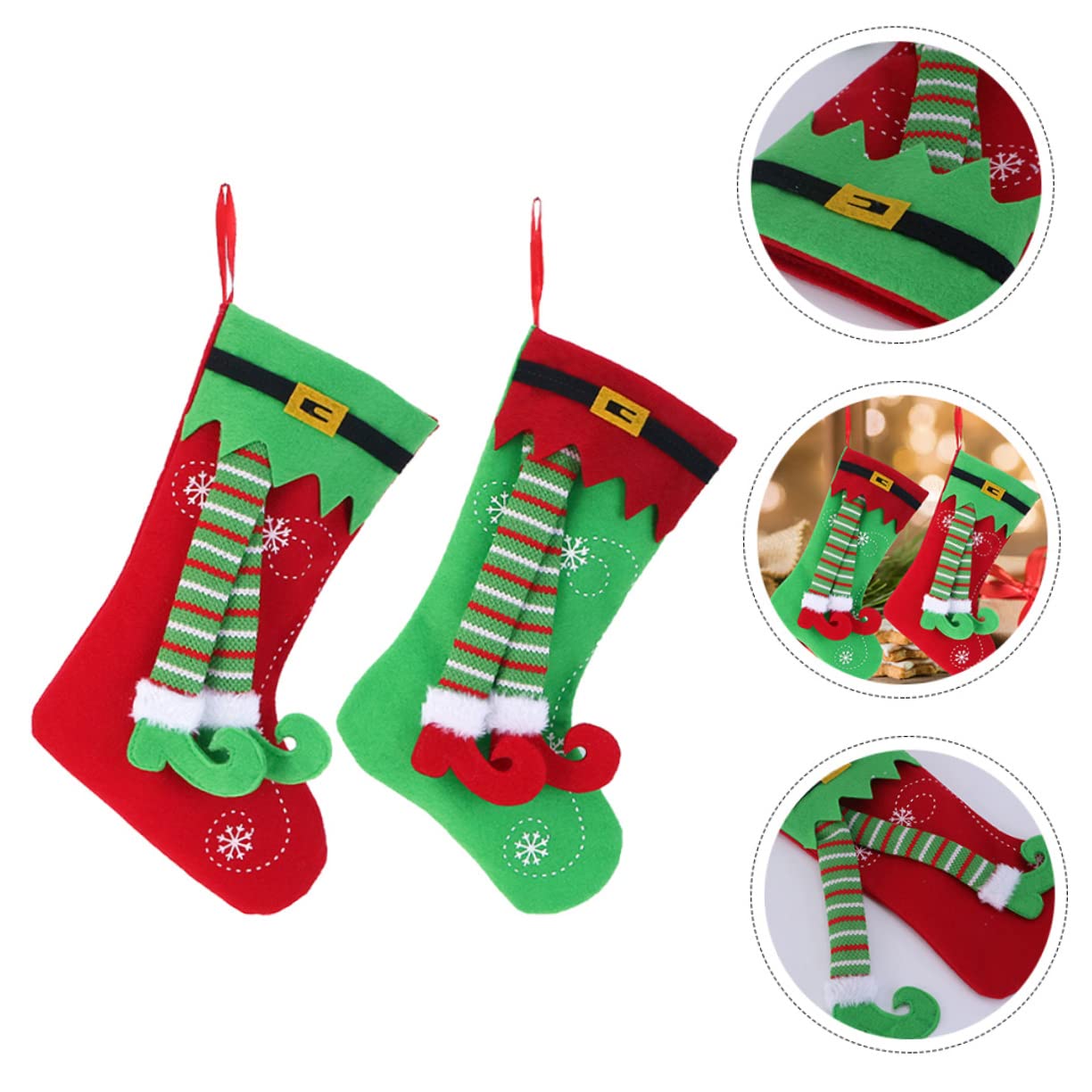 ABOOFAN 10stücke Weihnachtsstrümpfe Bunte Nikolaussocken Zur Dekoration Für Weihnachtsbaum Und Kamin Für Und Süßigkeiten Und Langlebig