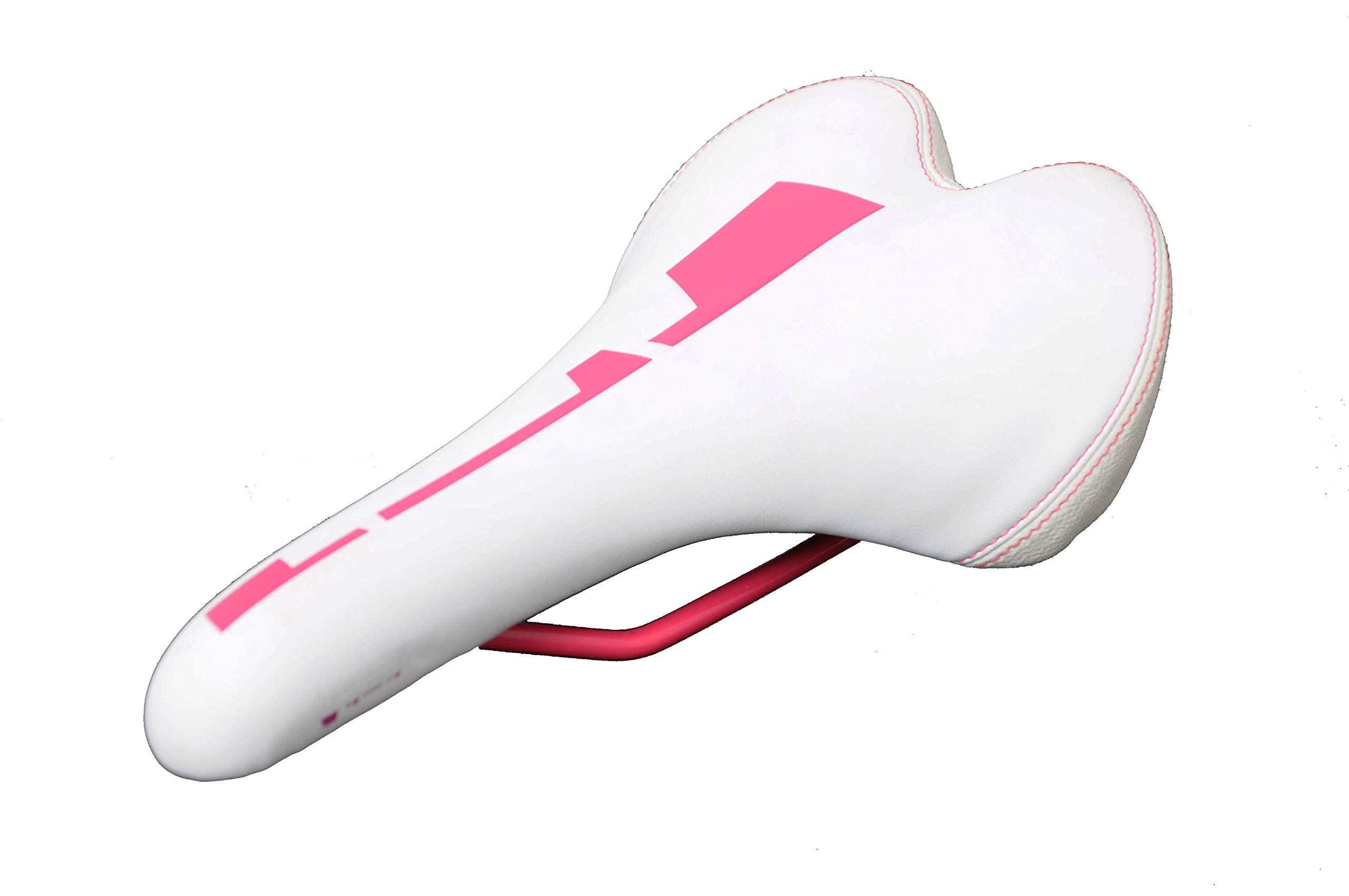Ammaco Vavert Gel Sports Mountain Bike Road Womens Mens Comfort Saddle Seat White/Pink Commuter