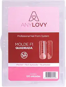 Molde F1 Quadrada Unhas De Gel Acrigel Anylovy 120 Unidades