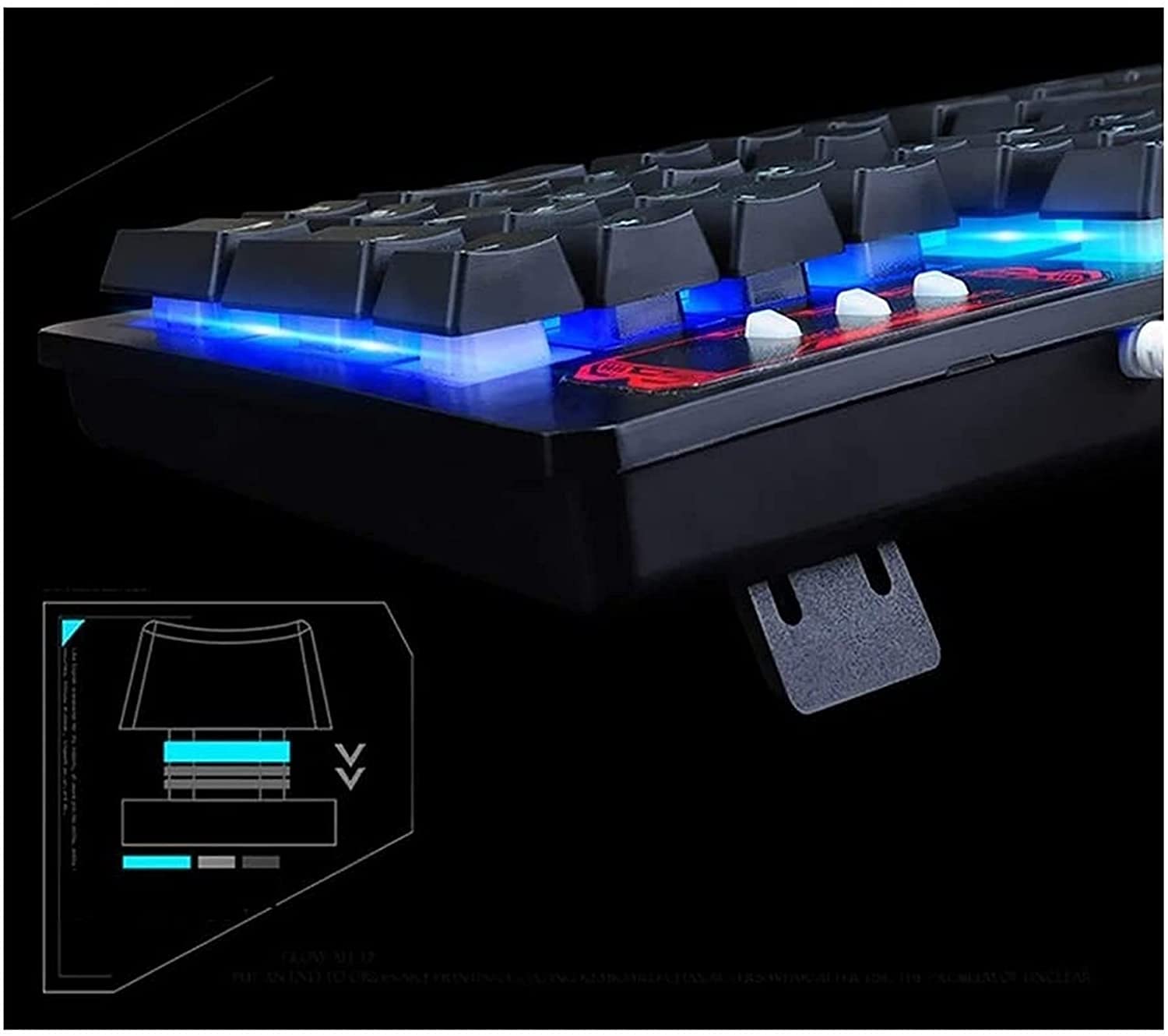 Tastiera da Gioco e Mouse Combo, USB Cablata PORTATO Topo di Gioco della retroilluminazione e Tastiera per Laptop PC Computer Gaming e Lavoro