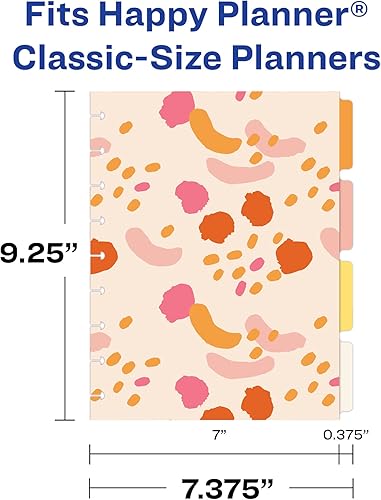 Miniatura 3 de Avery Divisores de planificador para planificadores Happy Planner de 9 discos de tamaño clásico, juego de 4 pestañas, diseño de puntos, 1 juego