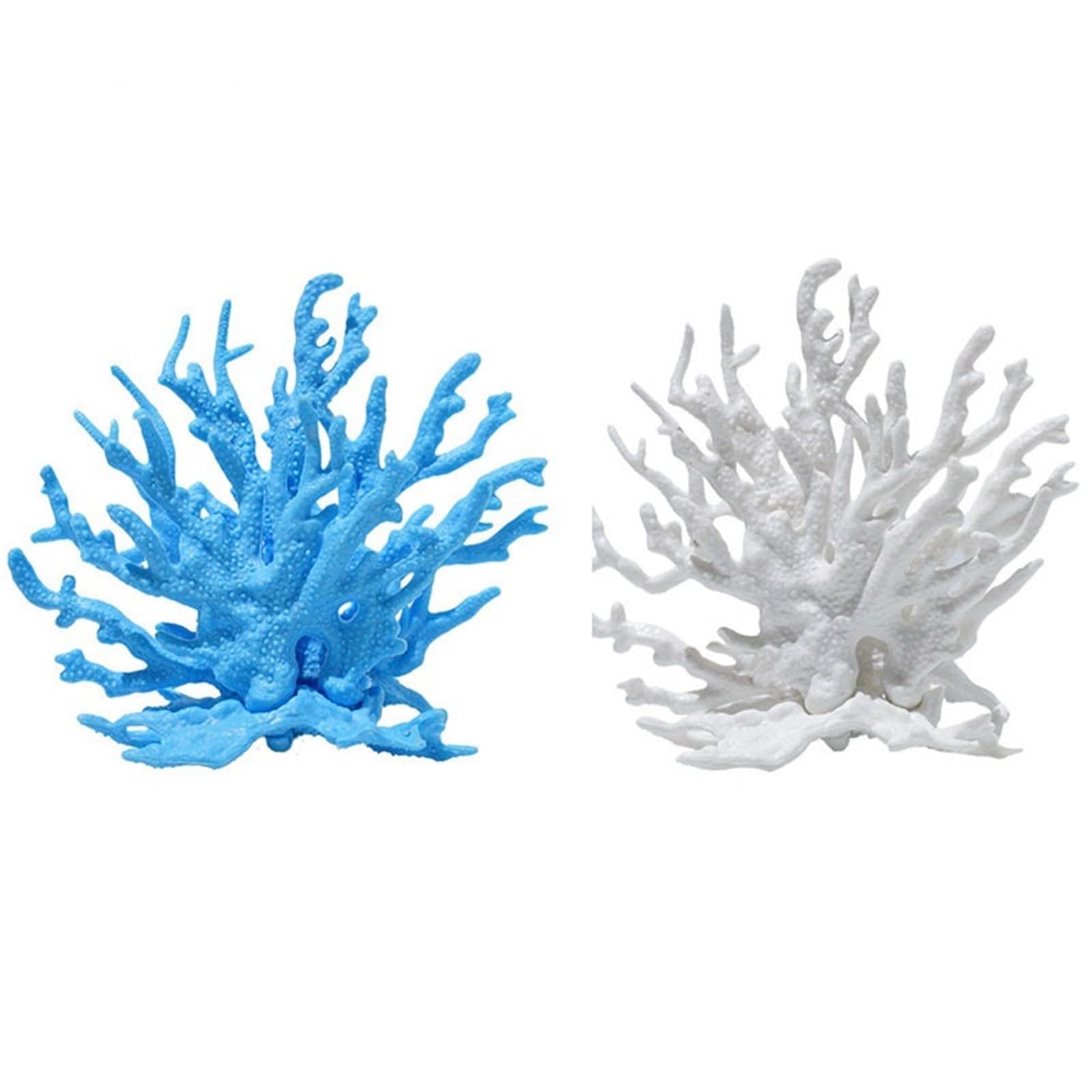 ZUXWUX Aquarium Ornament Fake Coral Aquarium Decoration For Water Plant Resin Fish Tank Aquascape Simulation(Color13-2pcs)