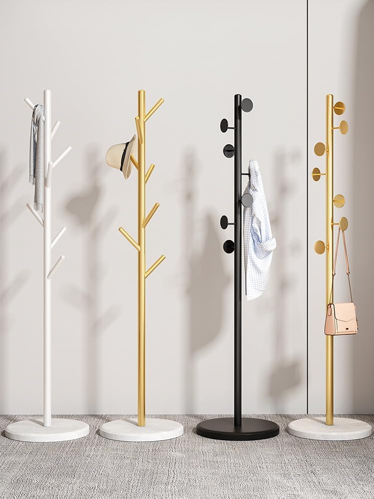 Fancial Wooden Tree Coat Rack, Sturdy Freestanding Coat