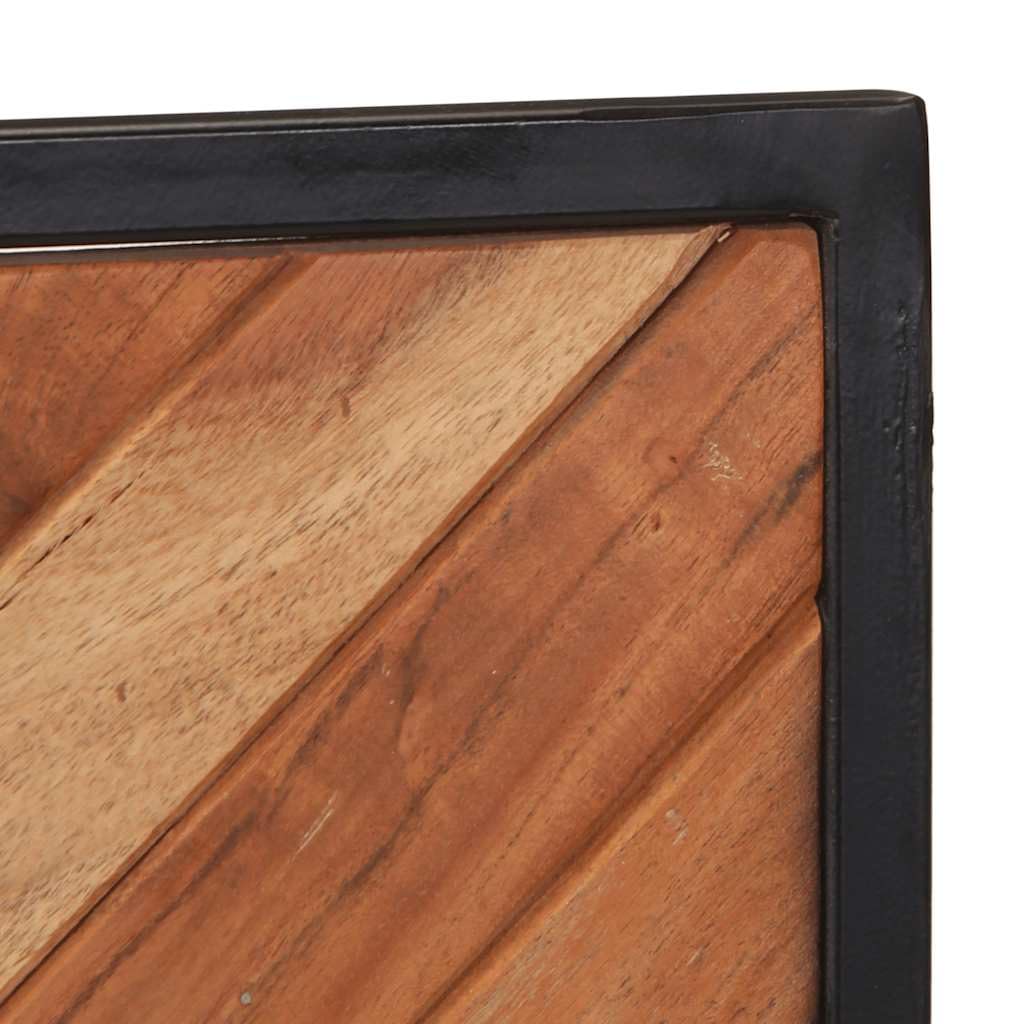 Lot de 2 porte-manteaux muraux en bois d'acacia massif - 90 x 35 cm - Avec 3 crochets en fer - Porte-vêtements rustique pour entrée et chambre à coucher