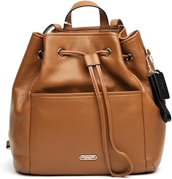 coach leather drawstring backpack