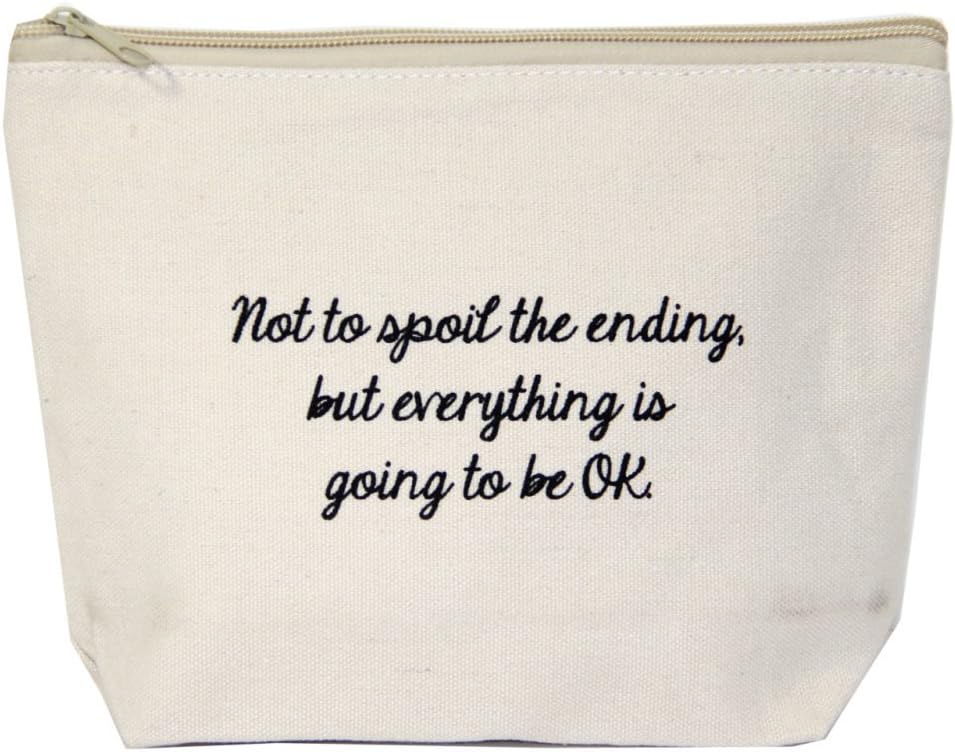 Jules Natural Canvas Makeup Bag With Zipper Closure Not To Spoil The Ending, But Everything is Going to be OK