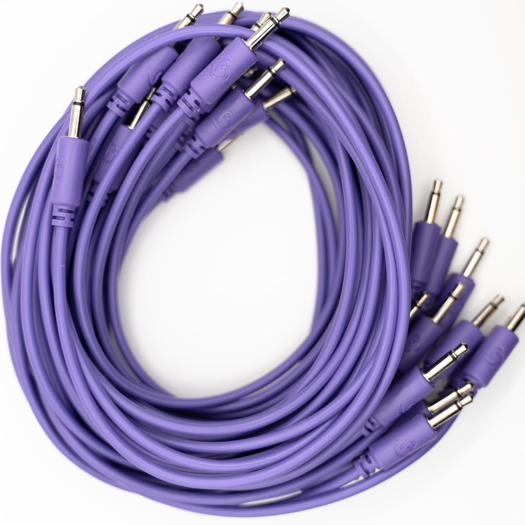 15 Cables Patch Eurorack 30cm - TS 3,5mm Mono - Probados Individualmente - Naranja