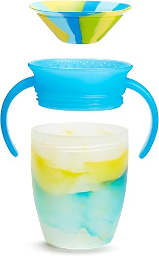 Miniatura 3 de Munchkin Miracle 360 Trainer - Vaso para beber con asas, a prueba de derrames, 7 onzas, remolino tropical, azulmulticolor